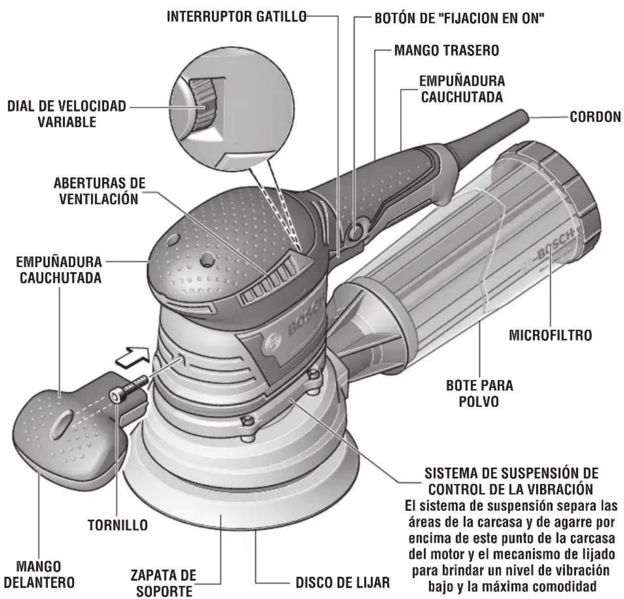 BOSCH GEX 346N Professional - Lijadora de orbita al azar - 1