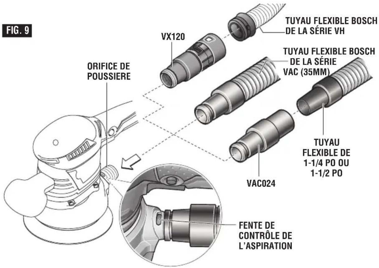 BOSCH GEX 346N Professional - Contrôle de l'aspiration - 1