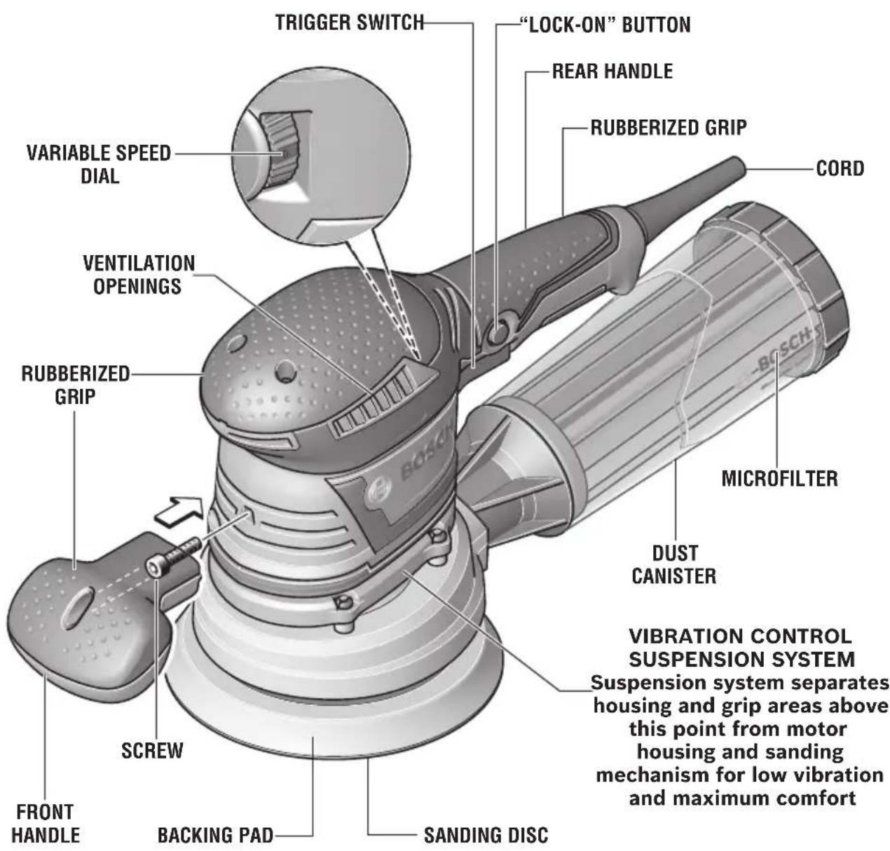 BOSCH GEX 346N Professional - Random Orbit Sander - 1