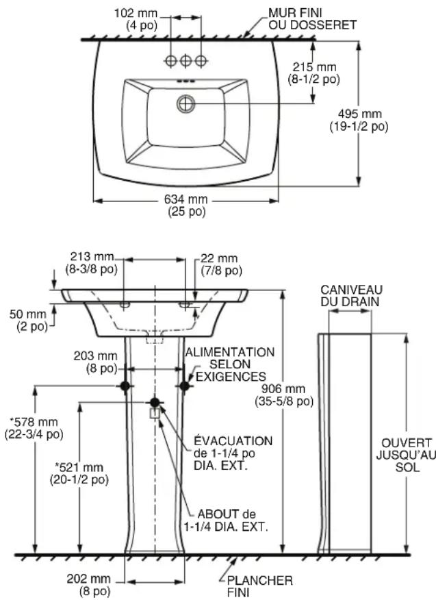 American Standard Edgemere 0445800 - RESPECTEZ TOUS LES CODES DE PLOMBERIE ET DU BÂTIMENT DE VOTRE RÉGION - 4
