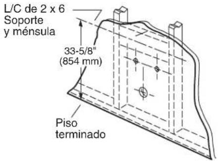 American Standard Edgemere 0445800 - Preparación de la pared para instalar el lavabo con pedestal/consola - 1