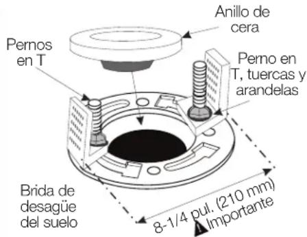 ProFlo PF9002SWH - Instale los soportes de conexión en "L" y el sello de anillo de cera - 1