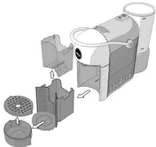 Lavazza Jolie Plus - LIMPEZA DA GAVETA COLETORA DE CÁPSULAS UTILIZADAS E GAVETA COLETORA DE GOTAS - 2