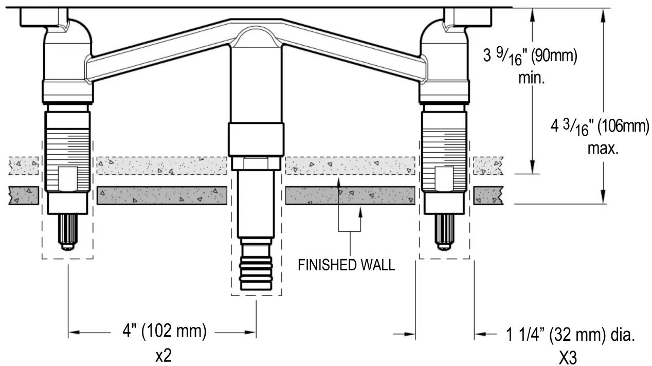 Pfister L0W80100 - Dimensions d'installation de la vanne - 1