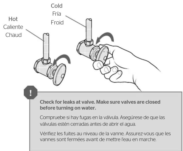 Pfister L0W80100 - Turn on Water and Perform Leak Test Encienda el agua y realice la prueba de fugas Allumez l'eau et effectuez un test d'étanchéité - 2