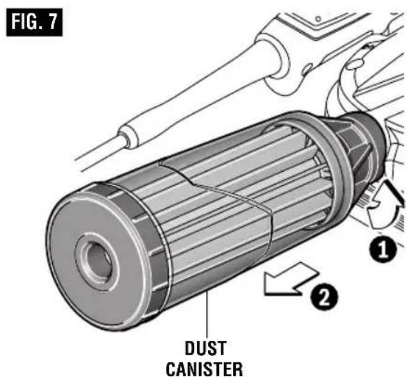 BOSCH OS50VC Professional - REMOVING AND INSTALLING DUST CANISTER - 1