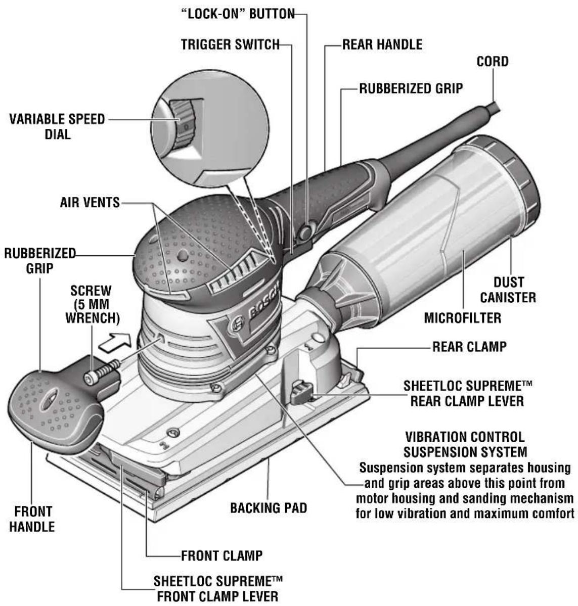 BOSCH OS50VC Professional - Orbital Sander - 1