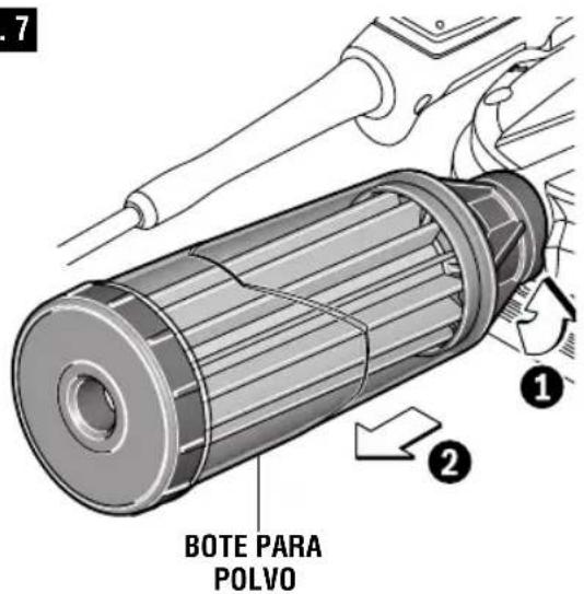 BOSCH OS50VC Professional - REMOCIÓN E INSTALACIÓN DEL BOTE PARA POLVO - 1