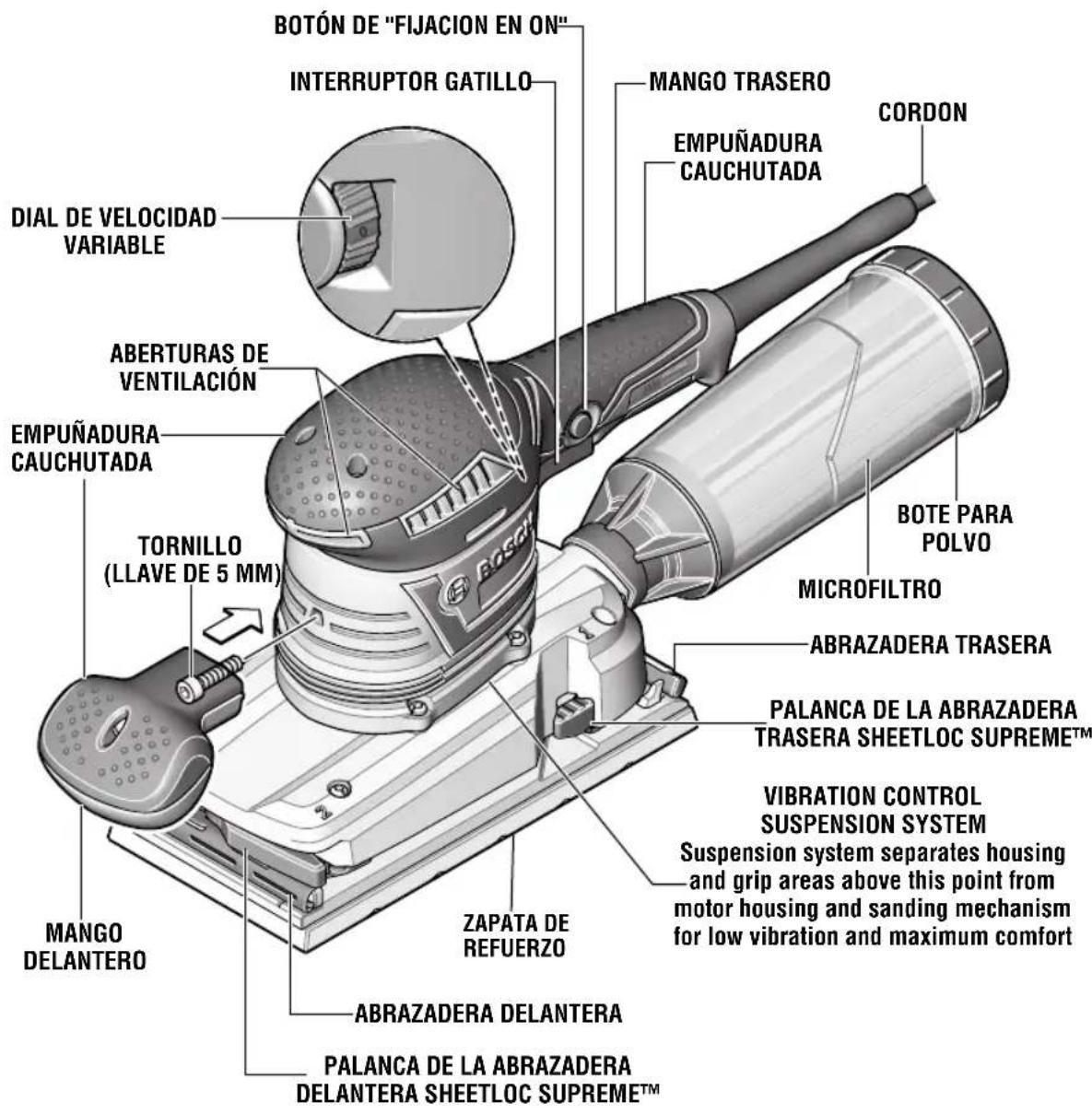 BOSCH OS50VC Professional - Lijadora orbital - 1