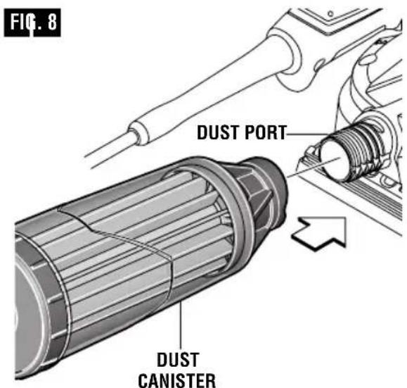 BOSCH OS50VC Professional - REMOVING AND INSTALLING DUST CANISTER - 2