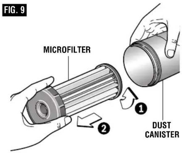BOSCH OS50VC Professional - CLEANING AND EMPTYING THE DUST CANISTER - 1