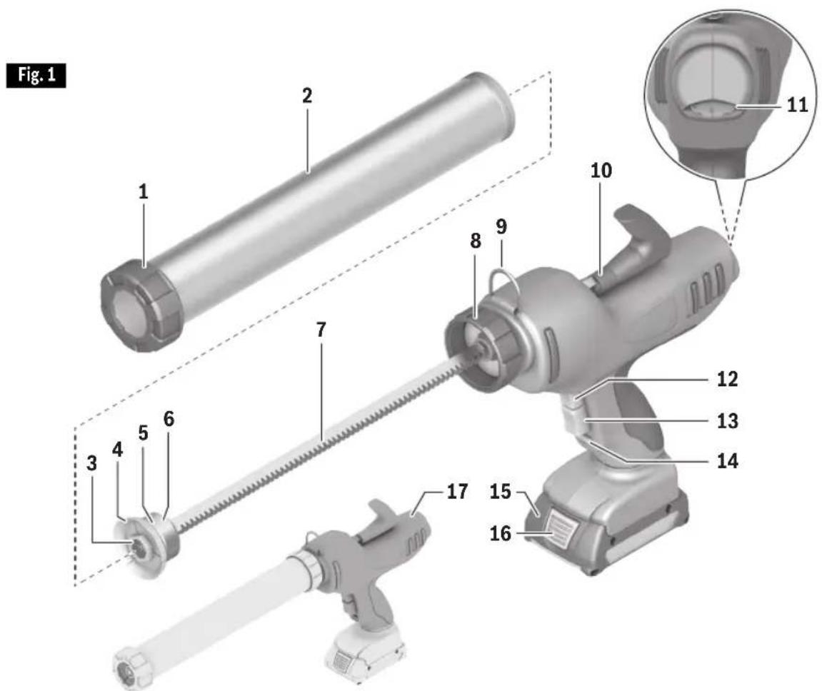 BOSCH GCG18V20 Professional - Pistolet à calfeutrer sans fil GCG18V-20 - 1