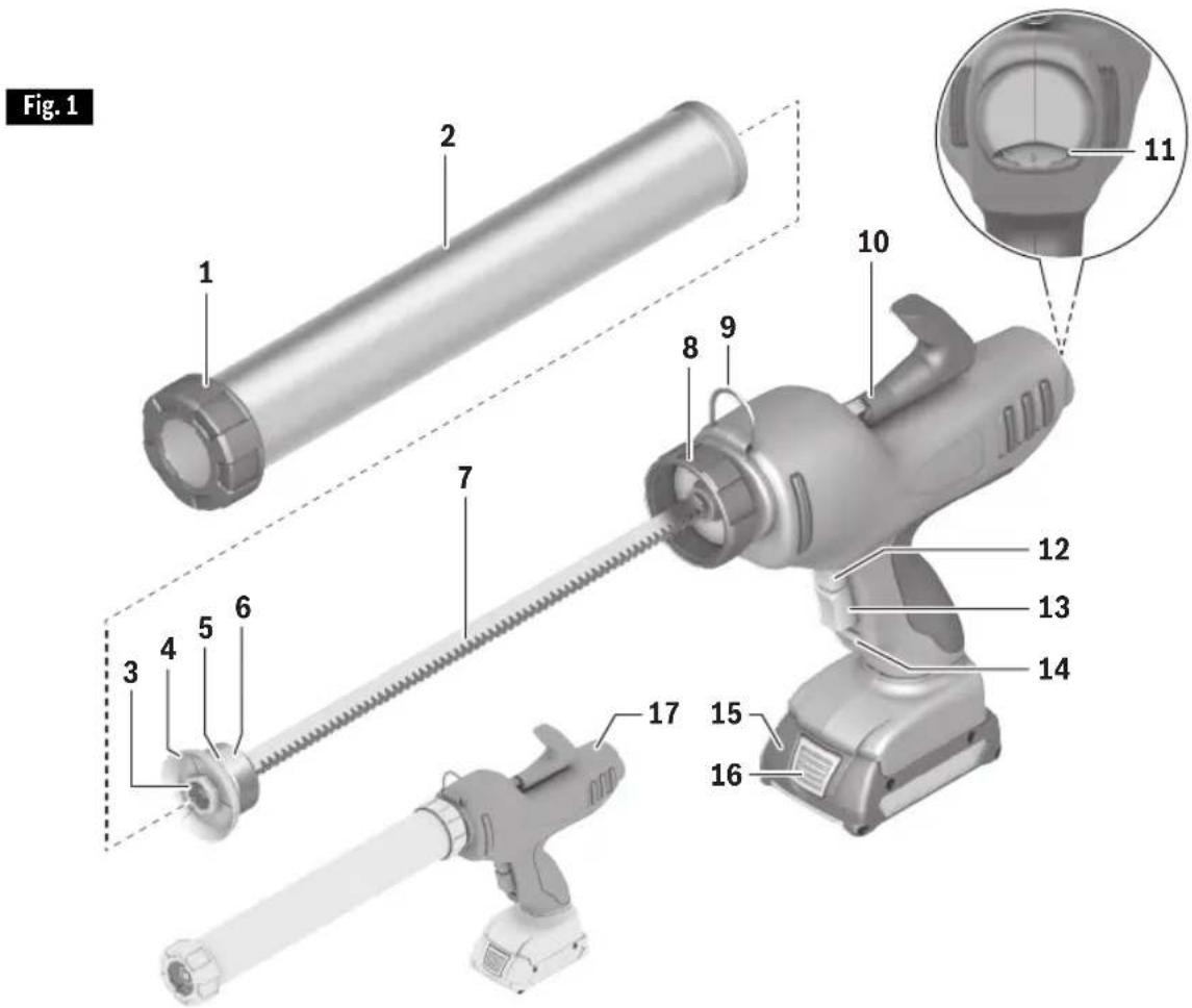 BOSCH GCG18V20 Professional - Pistola de calafateo inalámbrica GCG18V-20 - 1