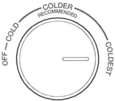 Exquisit CDJ255NF040EB - Réglage de la température de la partie réfrigérateur - 1