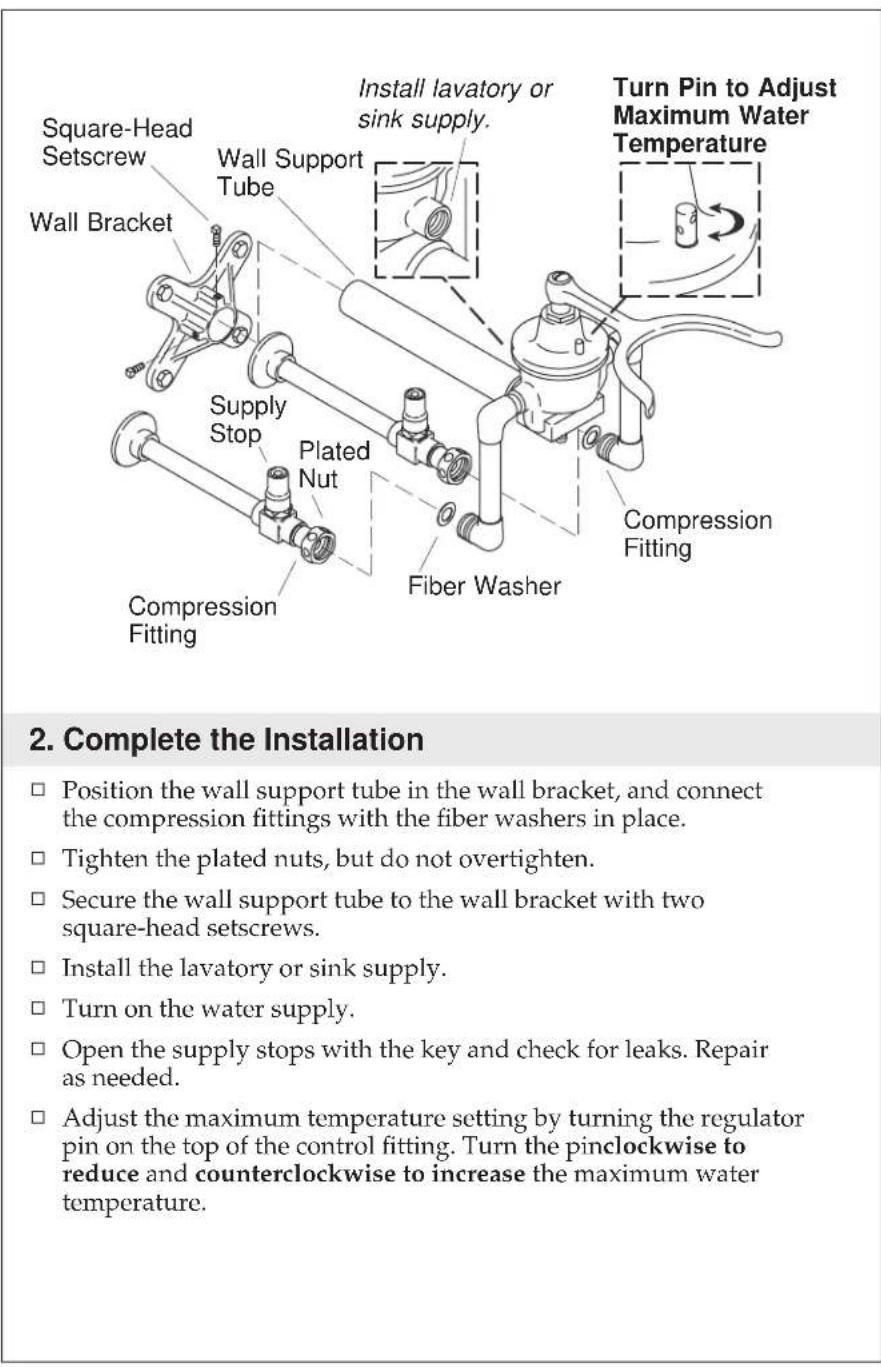 KOHLER sink K13710A - Install the Control (cont.) - 1