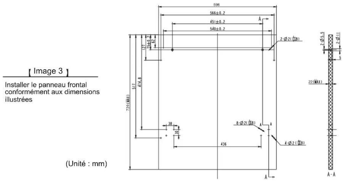 BLAUPUNKT 5VF410NP - - Dimensions et installation du panneau frontal - 1