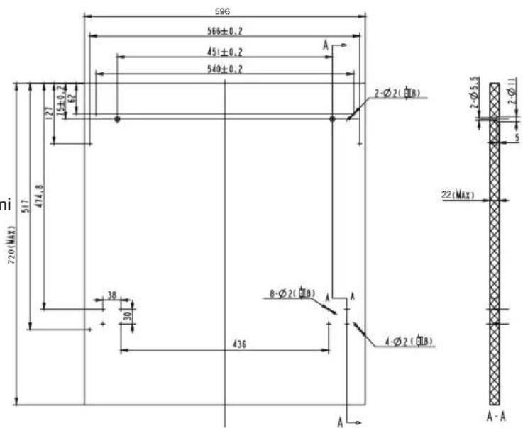 BLAUPUNKT 5VF410NP - - Dimensioni e installmente del pannello di finitura - 1