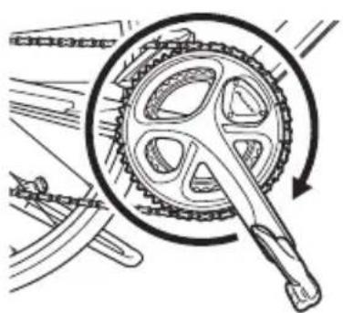 PIONEER SBTLT91 - Drehen Sie die Kurbelgarnitur des Fahrrads um mehr als drei Umdrehungen, um den linken und rechten Sender zu starten. - 1