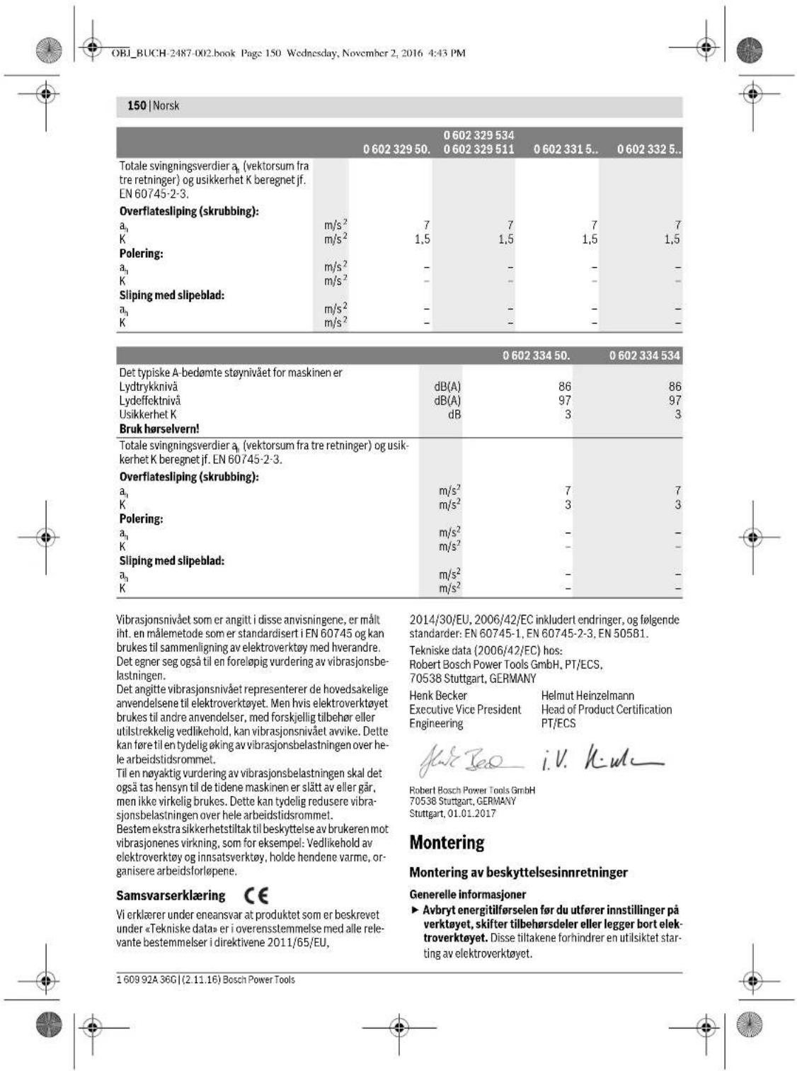BOSCH HWS 88230 Professional - Stay-/vibrasjonsinformationjon - 7