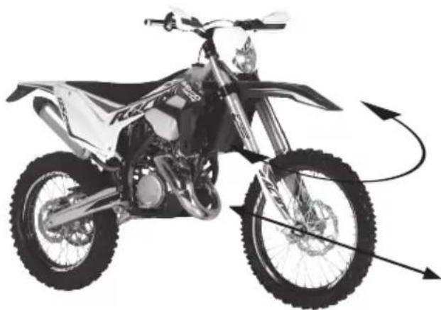 Sherco 125 SER (2019) - CONTRÔLÉ DU JEU DES ROULEMENTS DE DIRECTION - 1