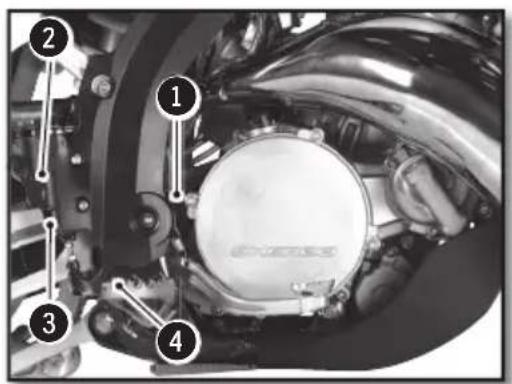 Sherco 125 SER (2019) - ADJUSTING THE TRAVEL OF THE REAR BRAKE PEDAL - 1
