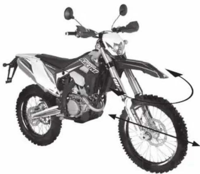 Sherco 450 SEF (2018) - CONTROL DEL JUEGO DE LOS COJINETES DE DIRECCION - 1