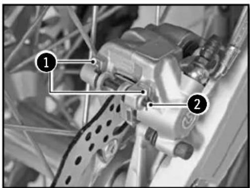 Close-up mechanical assembly diagram with numbered annotations pointing to components