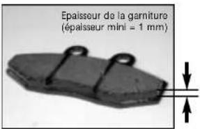 Épaisseur de la garniture (épaisseur mini = 1 mm)