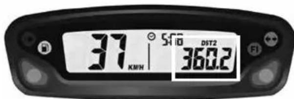Sherco 250 SEFR (2019) - Funktion DST Tageskilometeranzeige (Display 1):Zeigt die vom Fahrzeug gefahrene Gesamtkilometerzahl seit dem letzten Zurücksetzen auf O an. - 1