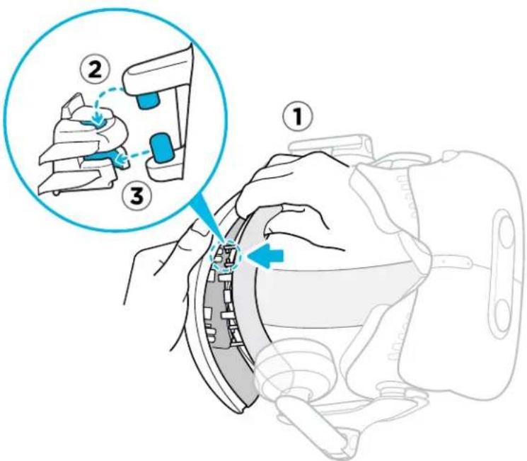 HTC Vive Pro 2 - Remettre le coussin de tête sur le serre-tête du casque - 1