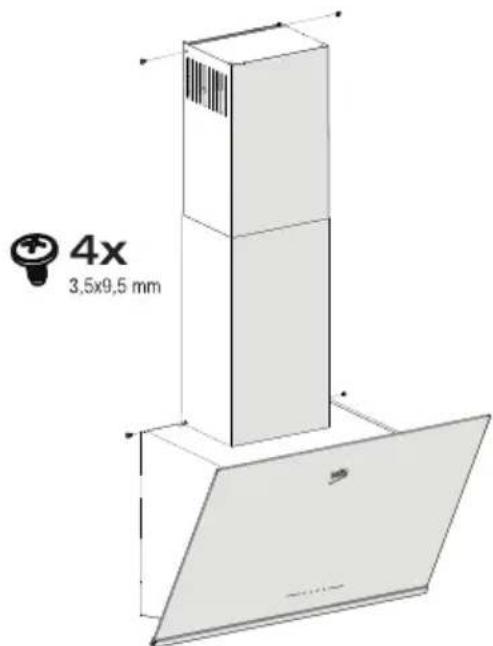 BEKO BHCA64640BH - Einbau der Abzugshaube in den Abluftkanal - 1