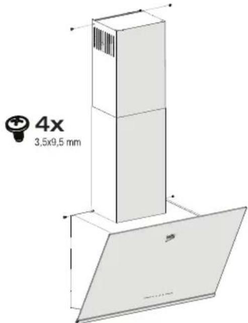 BEKO BHCA64640BH - Instalación de la campana en el conducjo - 1