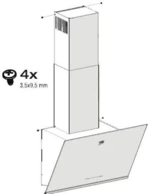 BEKO BHCA64640BH - Installation of the Hood to the Chimney - 1