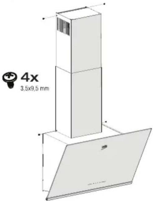 BEKO BHCA64640BH - Namestitev nape na dimni kanal - 1