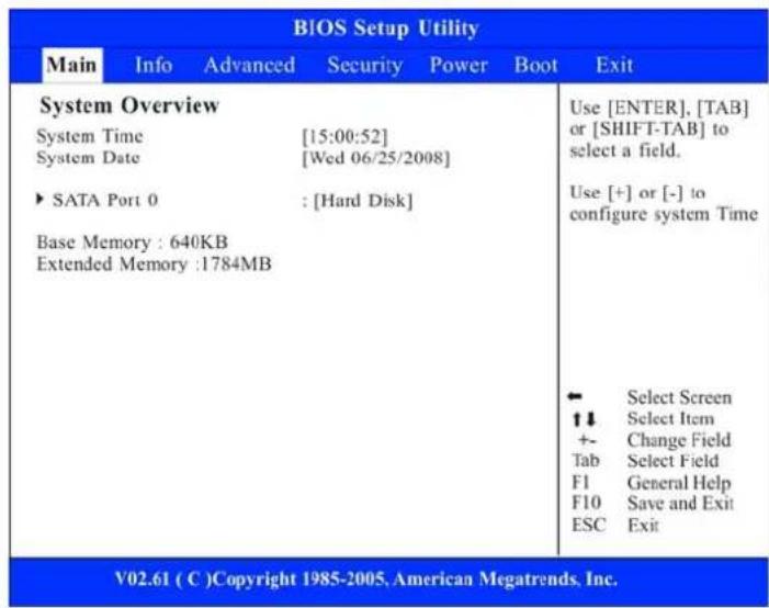 ECS G10IL1 - LE MENU PRINCIPAL "MAIN" - 1