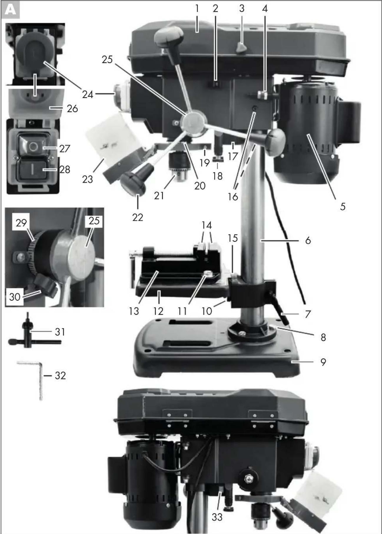 AQUAPUR IAN 373868 - Bench Pillar Drill - 1