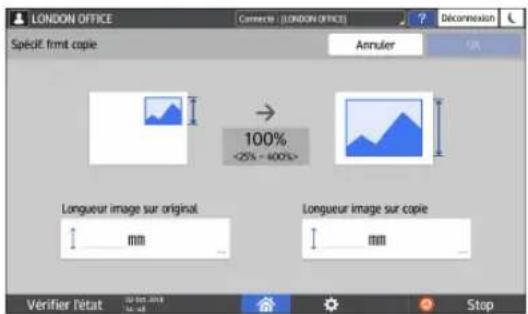 RICOH IM C3000LT - Spécification d'un format (Agrandissement du format) - 1