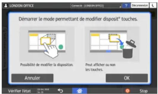 RICOH IM C3000LT - Basculement pour modifier le mode de disposition des touches - 1
