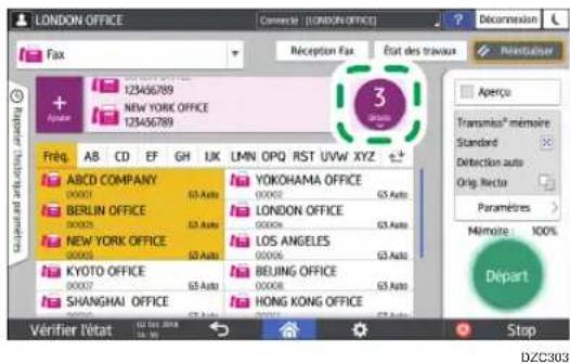 RICOH IM C3000LT - Procédure de base pour la transmission de fax - 5