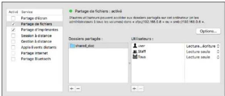 RICOH IM C2000LT - Creation d'un dossier partagé (OS X/OS Mac) - 3