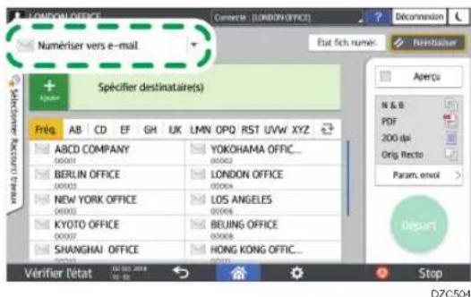 RICOH IM C2000LT - Enregistrement dans le carnet d'adresses du destinataire de l'e-mail spécifique lors de l'envoi d'un e-mail - 2