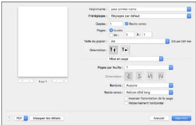 RICOH IM C2000LT - Configuration de l'impression Recto/Verso (OS X/macOS) - 1