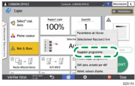 RICOH IM C2000LT - Enregistrement des paramètres féquement utilisés en tant que programme - 1