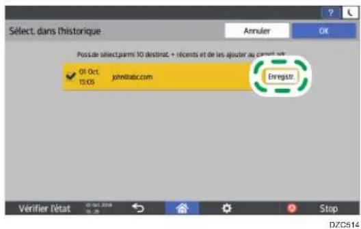 RICOH IM C2000LT - Enregistrement dans le carnet d'adresses du destinataire de l'e-mail spécifique lors de l'envoi d'un e-mail - 7