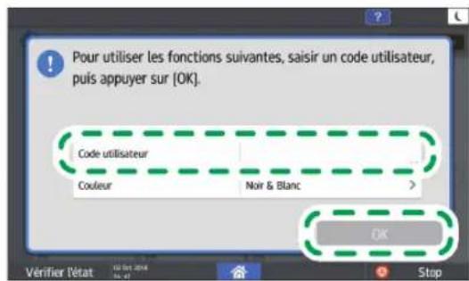 RICOH IM C2000LT - Authentication à l'aide du code utilisateur - 1