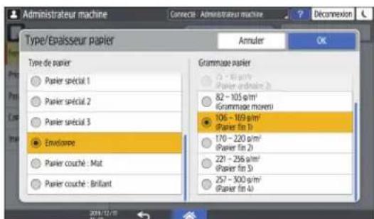 RICOH IM C2000LT - Imprimer sur des enveloppes chargées dans le magasin papier (type d'écran des paramètres : Standard) - 4