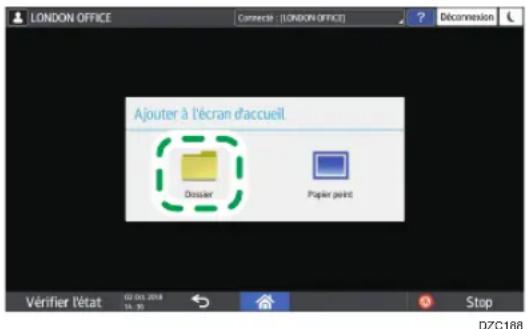 RICOH IM C2000LT - Creation d'un dossier pour organiser les icônes - 1