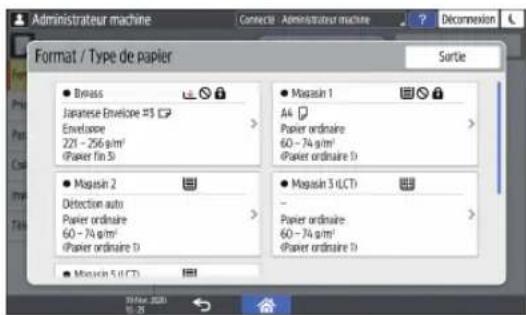 RICOH IM C2000LT - Spécifier un format papier personnelisé avec le panneau de commande (Type d'écran de paramètres : Standard) - 3