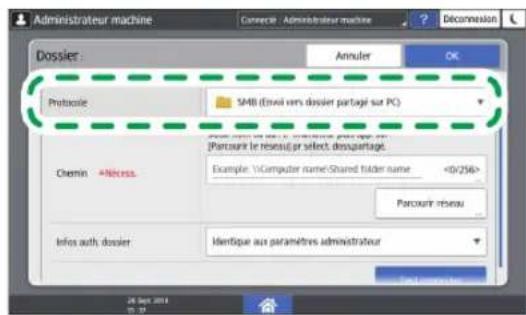 RICOH IM C2000LT - Enregistrement du dossier partagé créé dans le carnet d'adresses - 5