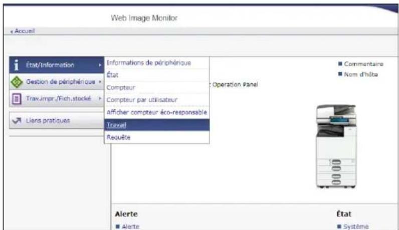 RICOH IM C2000LT - Vérification des informations dans Web Image Monitor - 1